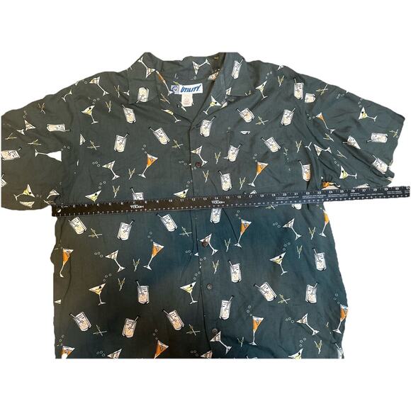 Men’s Utility 100% Rayon Large Party Green Short Sleeve Shirt Button Up Cocktail - Picture 8 of 9